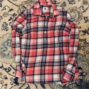 XS southern proper pink plaid top; buttons‎ on the top